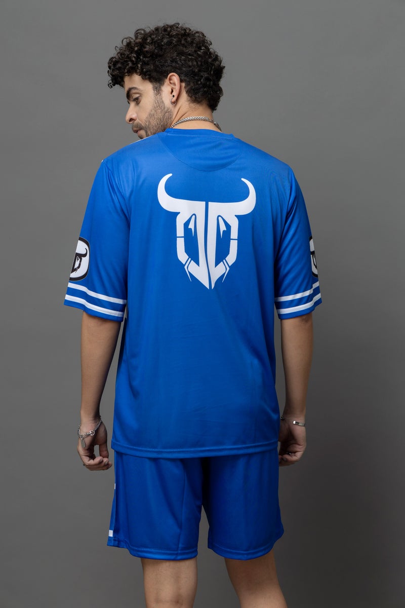 GO DEVIL Devil Sport Blue & White Co-Ord Set For Men - Image 2